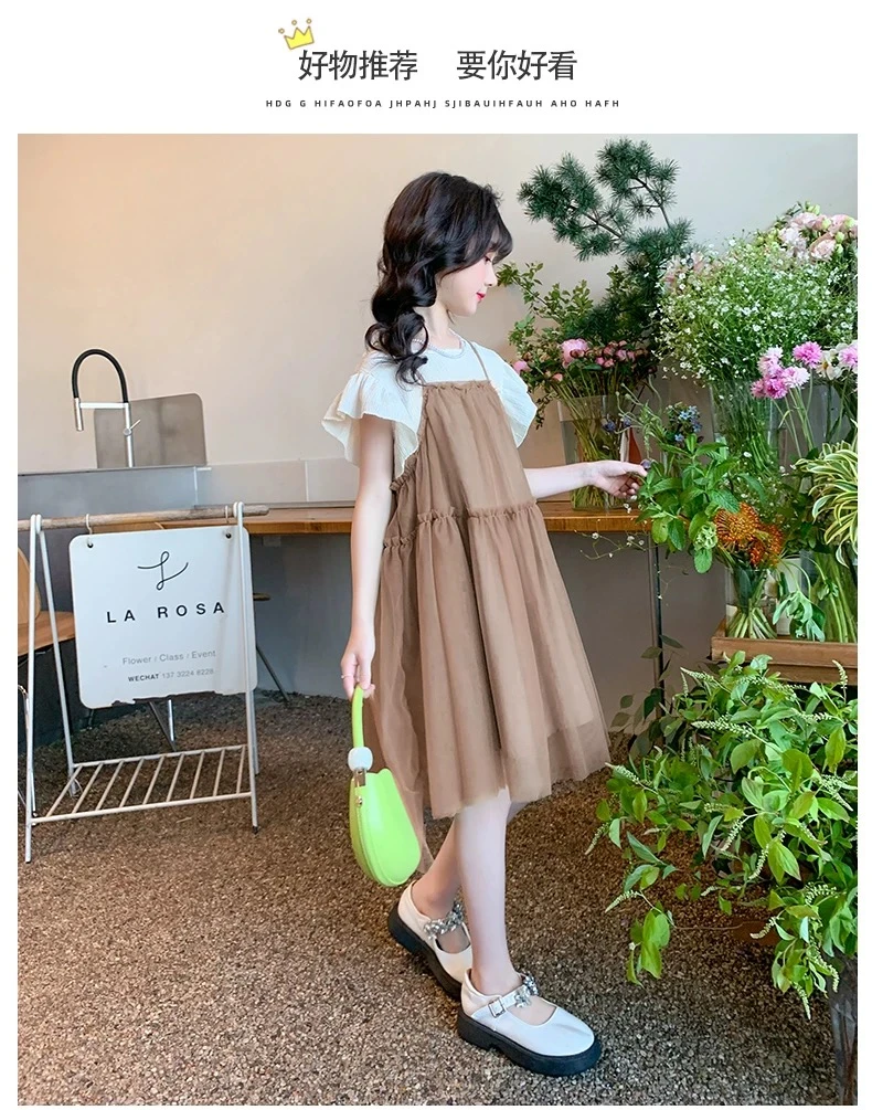 公主裙纯色童装背带裙夏季连衣裙吊带女好看时尚女童