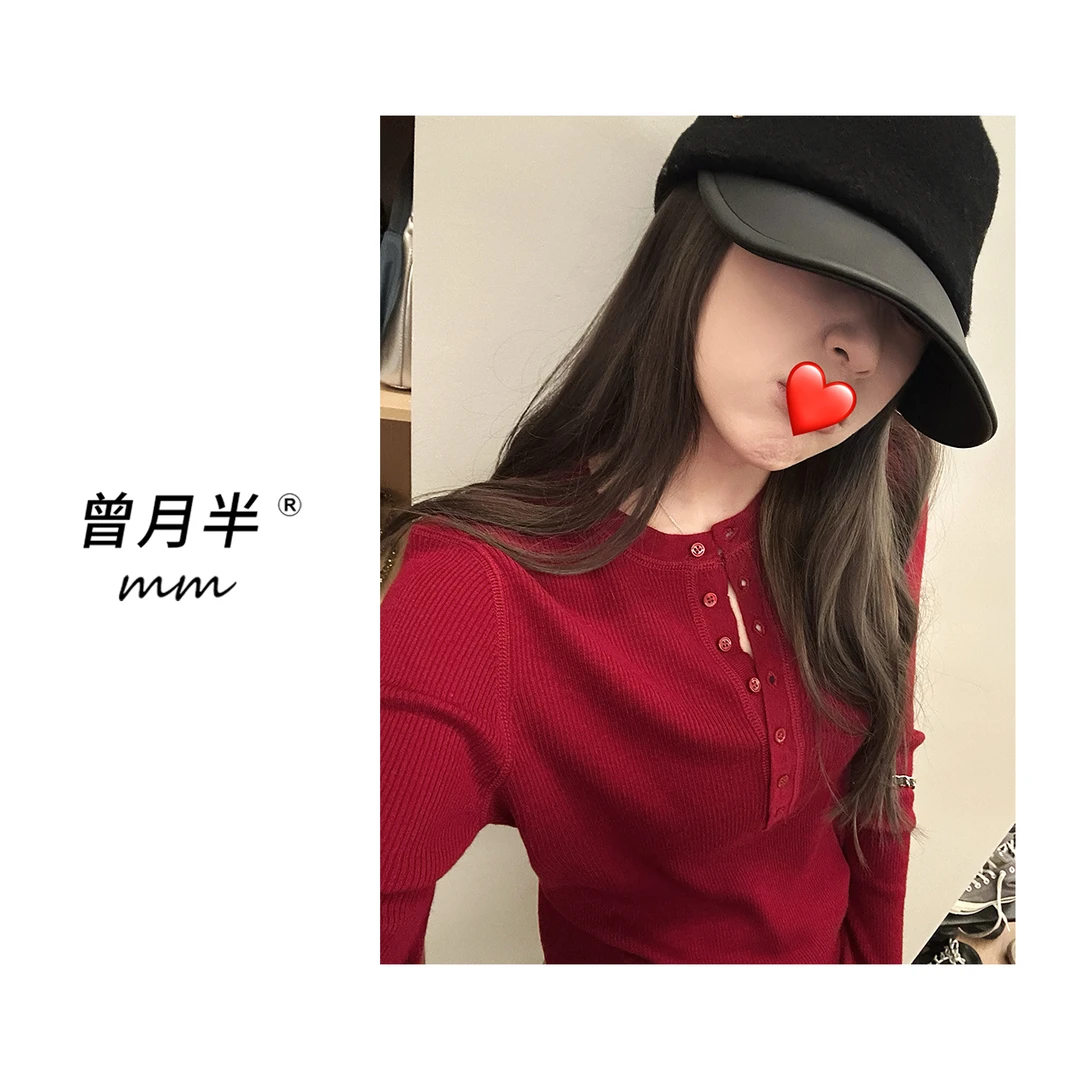 曾月半mm清仓《今年就要红》本期呼声很高的羊毛半开口针织衫！ZS993