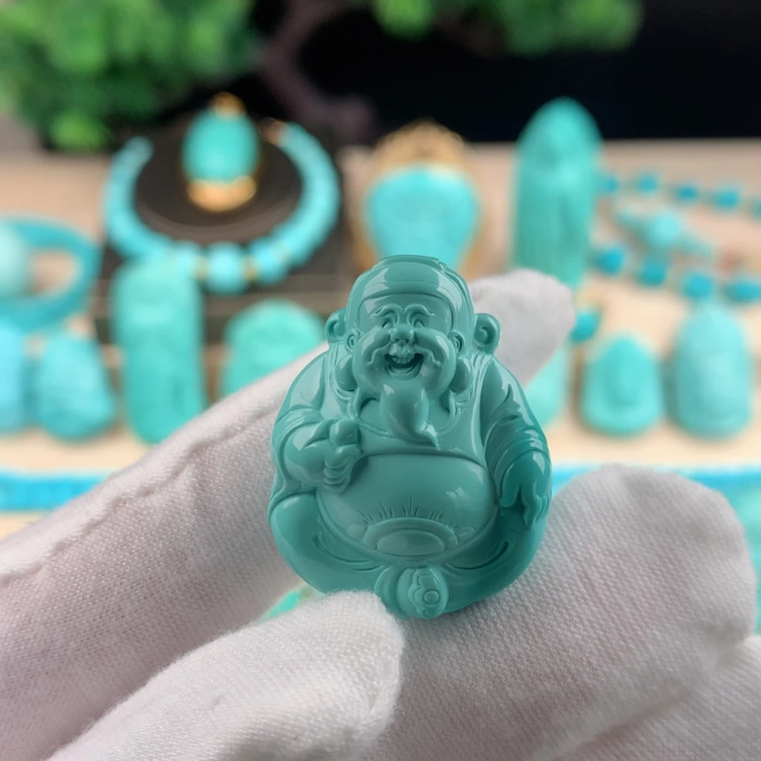 【闪购商品】绿松石配珠财神未镶嵌