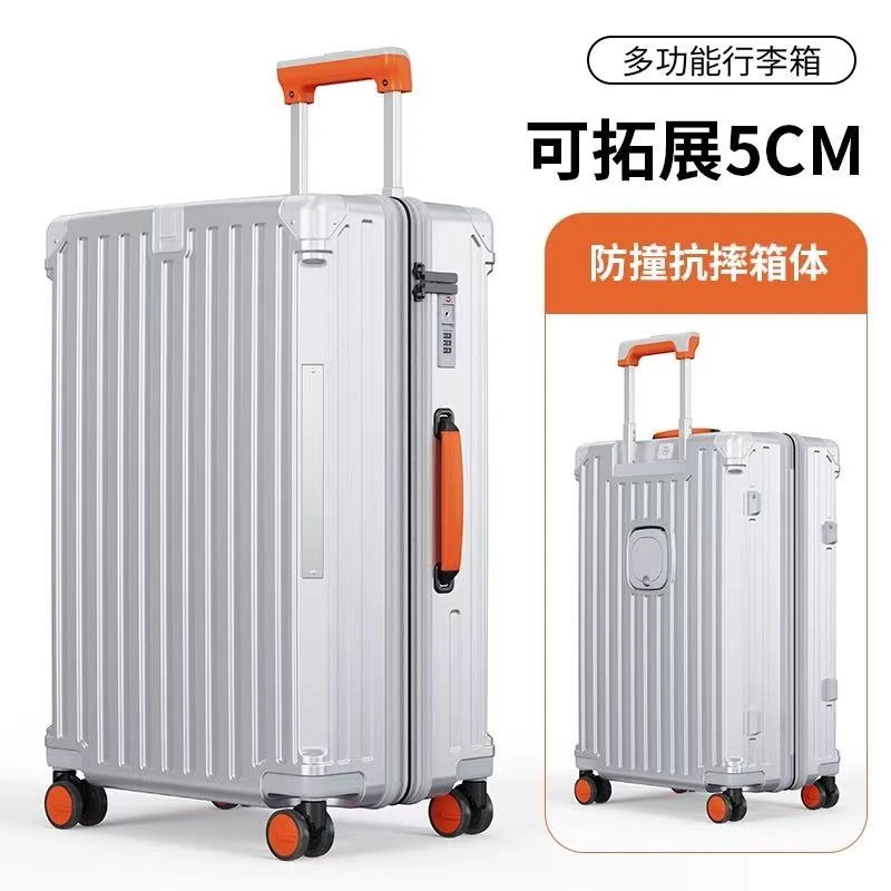 大容量行李箱这块层双层防爆拉链充电接口手机支架挂物勾静音轮