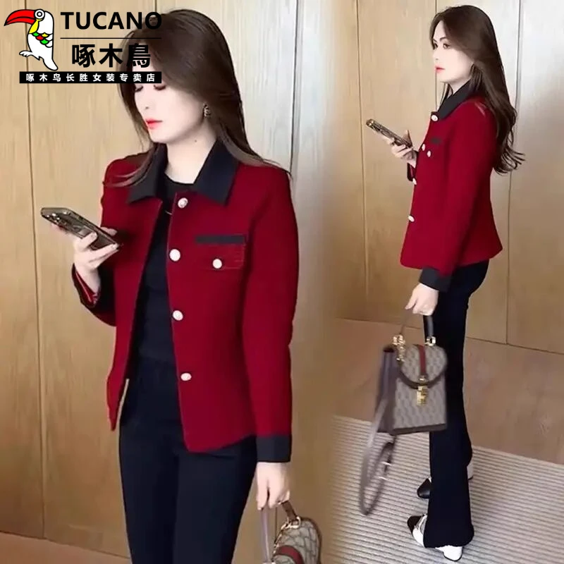 TUCANO/啄木鳥早春小香风外套女小个子2025新款爆款时尚洋气