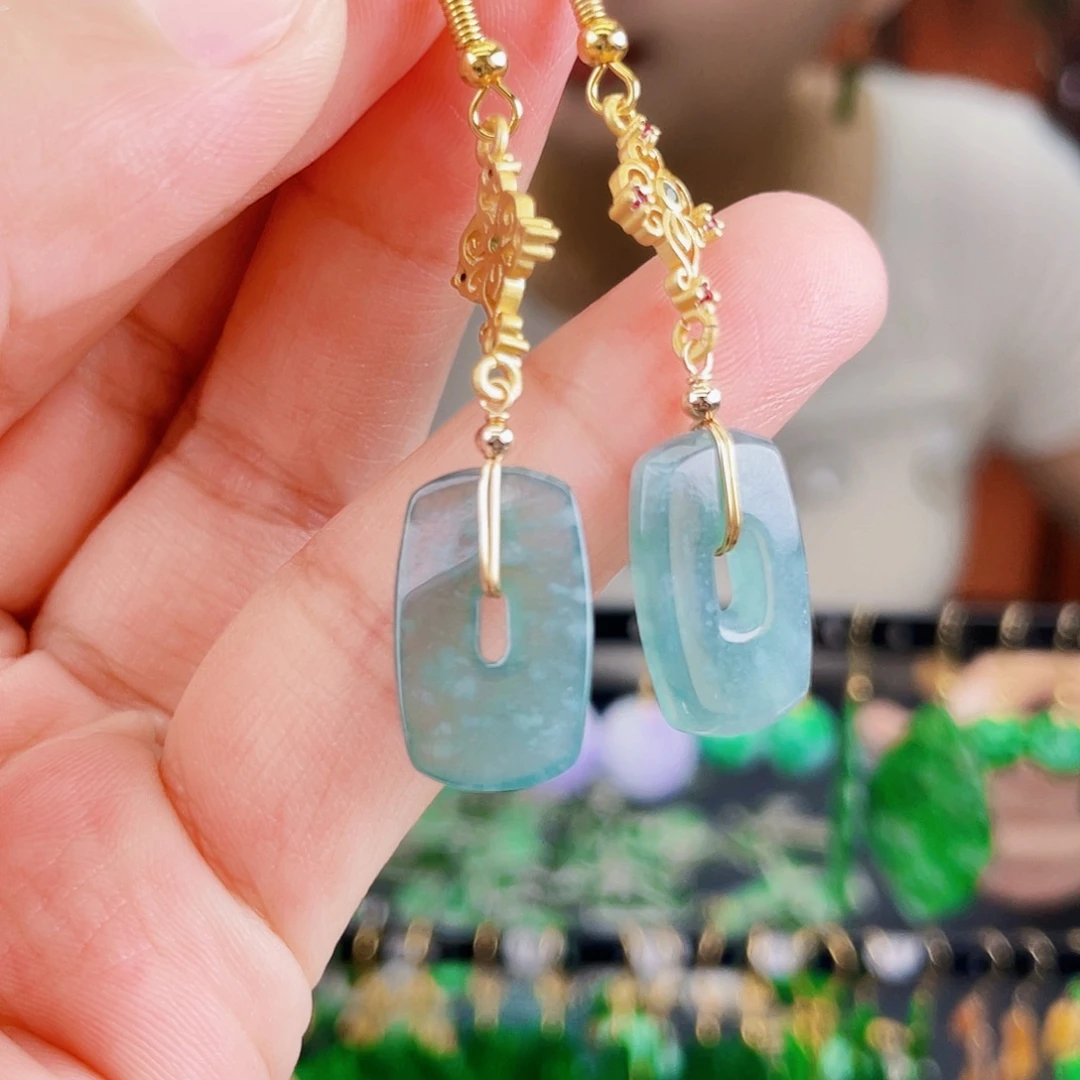 翡翠未镶嵌耳饰饰品