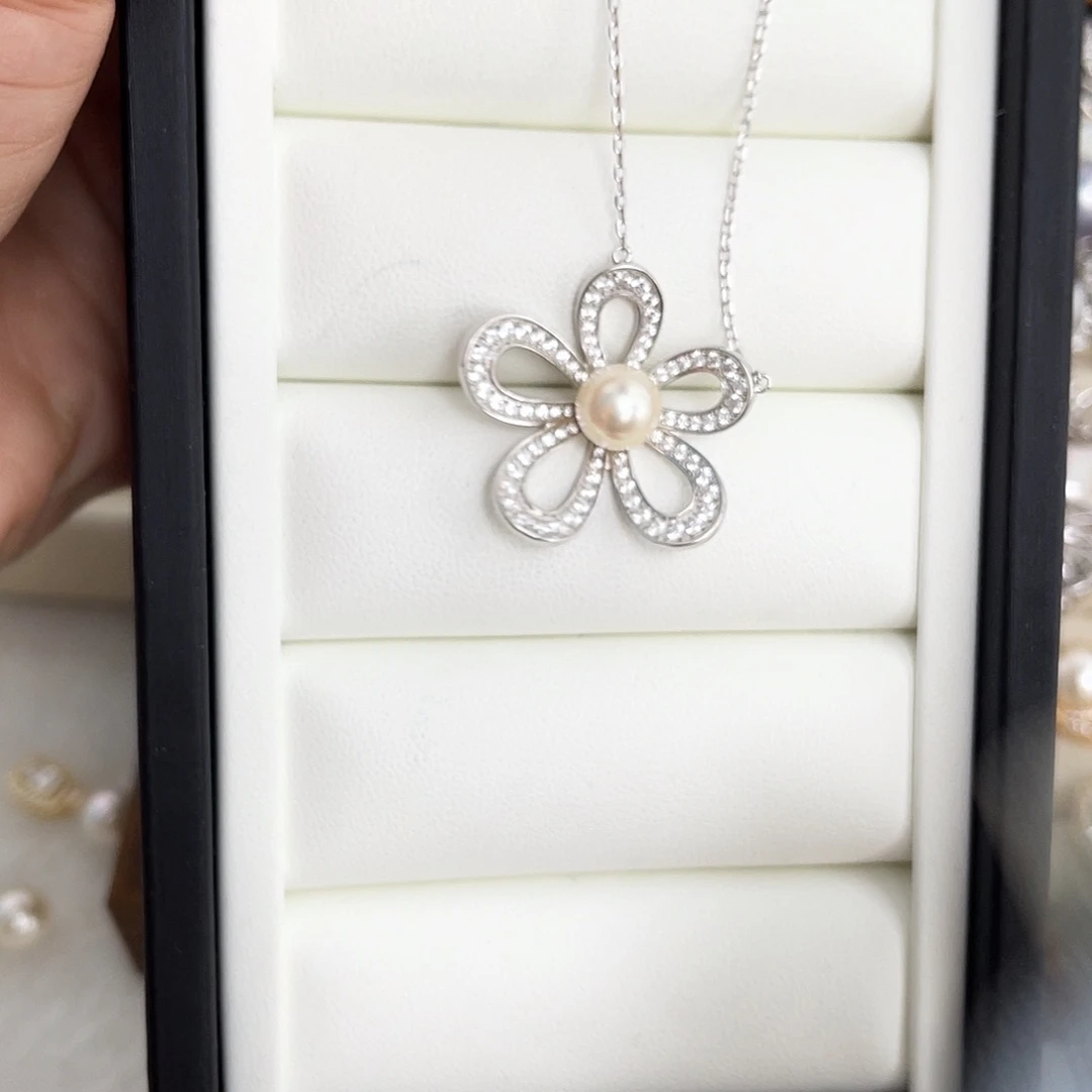 颈饰银S925镶嵌海水珍珠