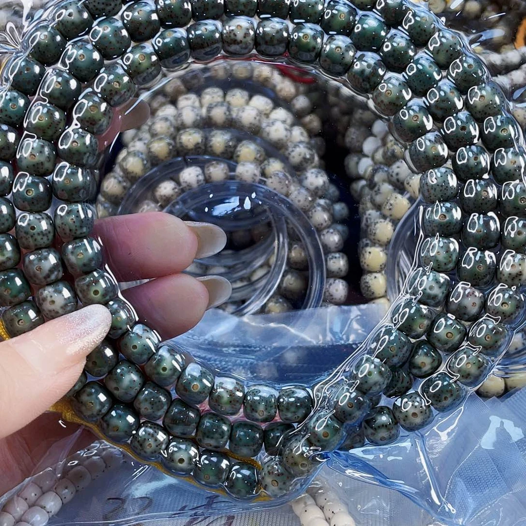 星月菩提手串绿幽灵长链9*8