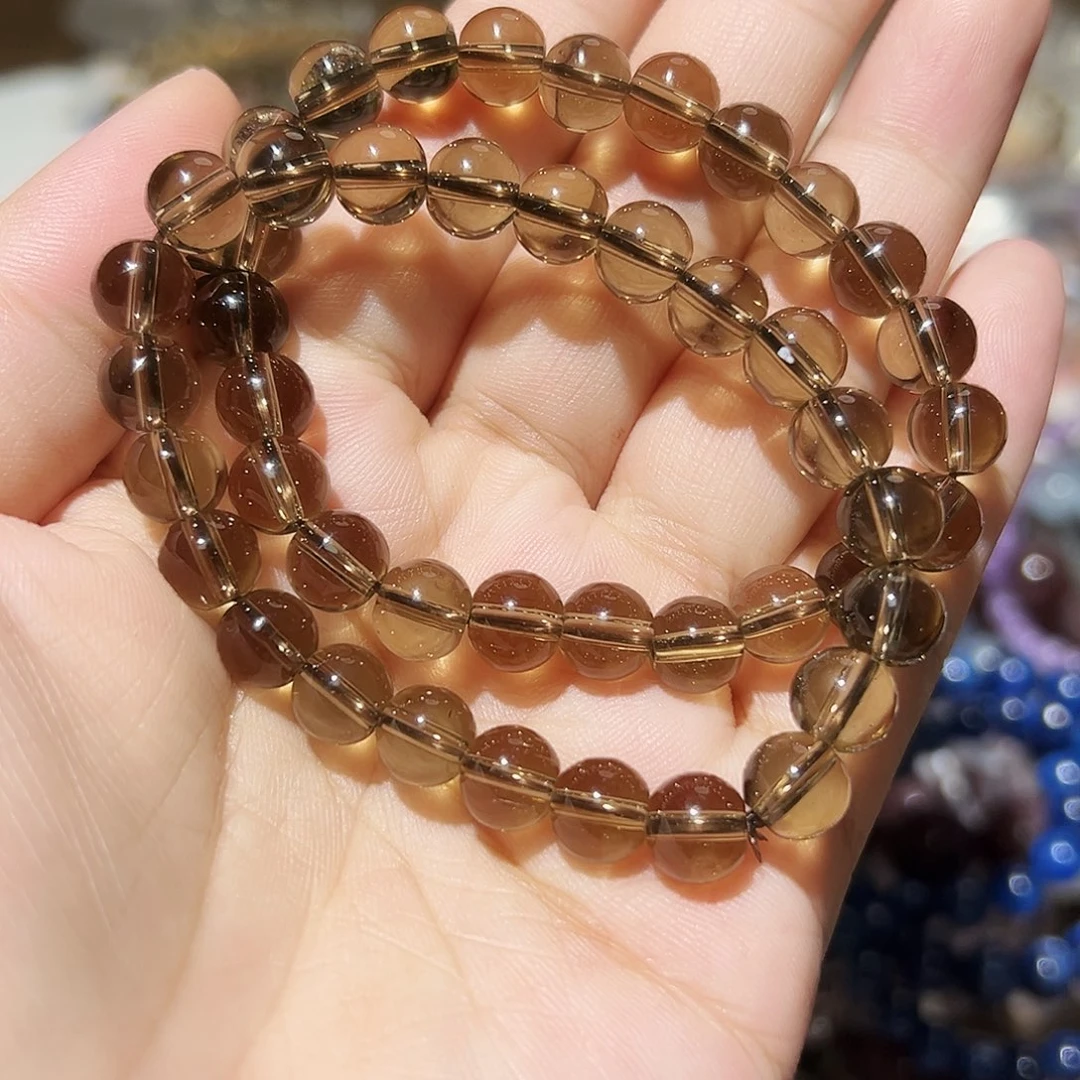 水晶手链未镶嵌奥地利茶晶3号随机发