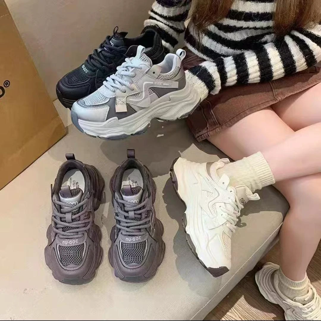 1老爹鞋女百搭2025年春秋季新款厚底增高小个子轻便休闲运动鞋