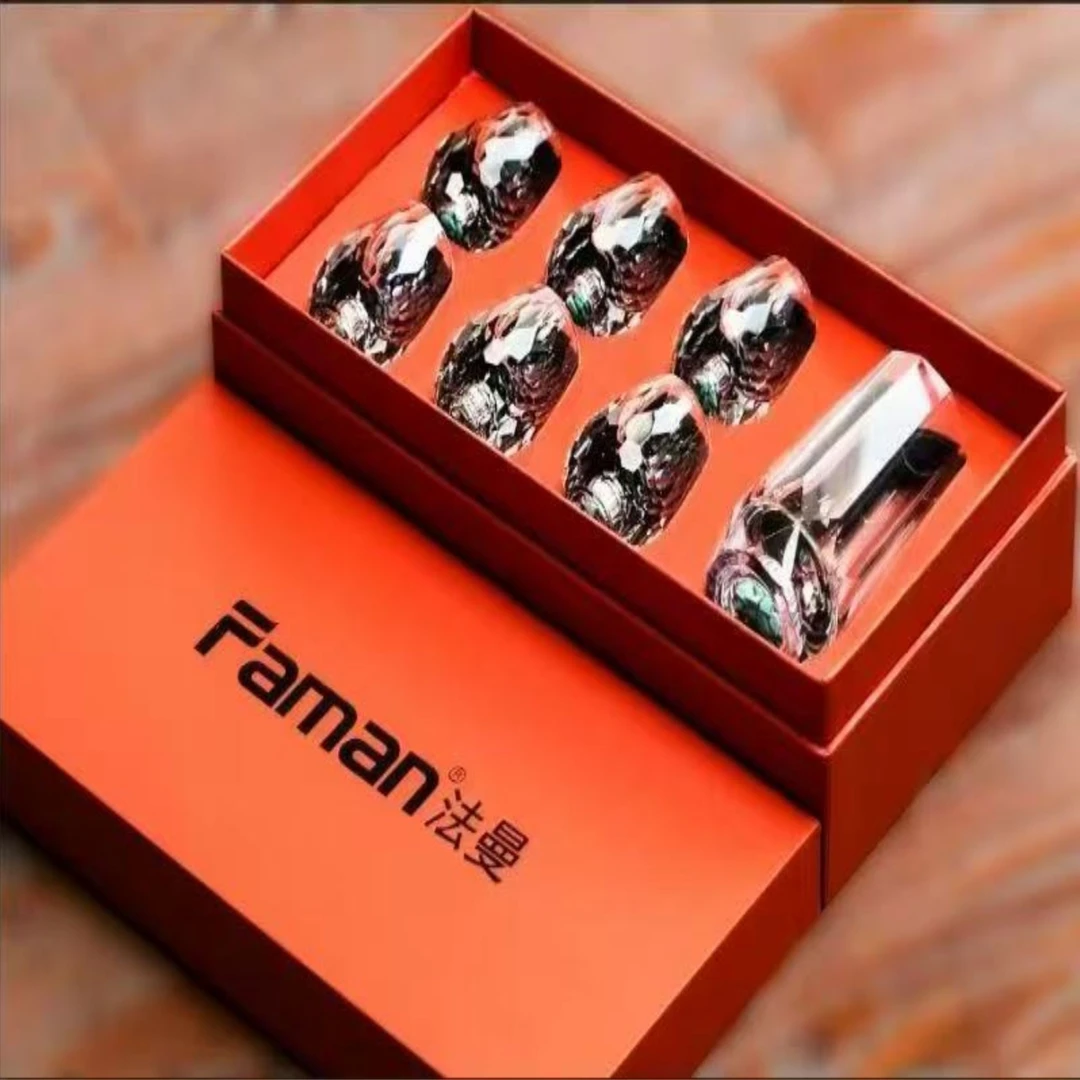 切面绿色水滴杯6只装切面分酒器