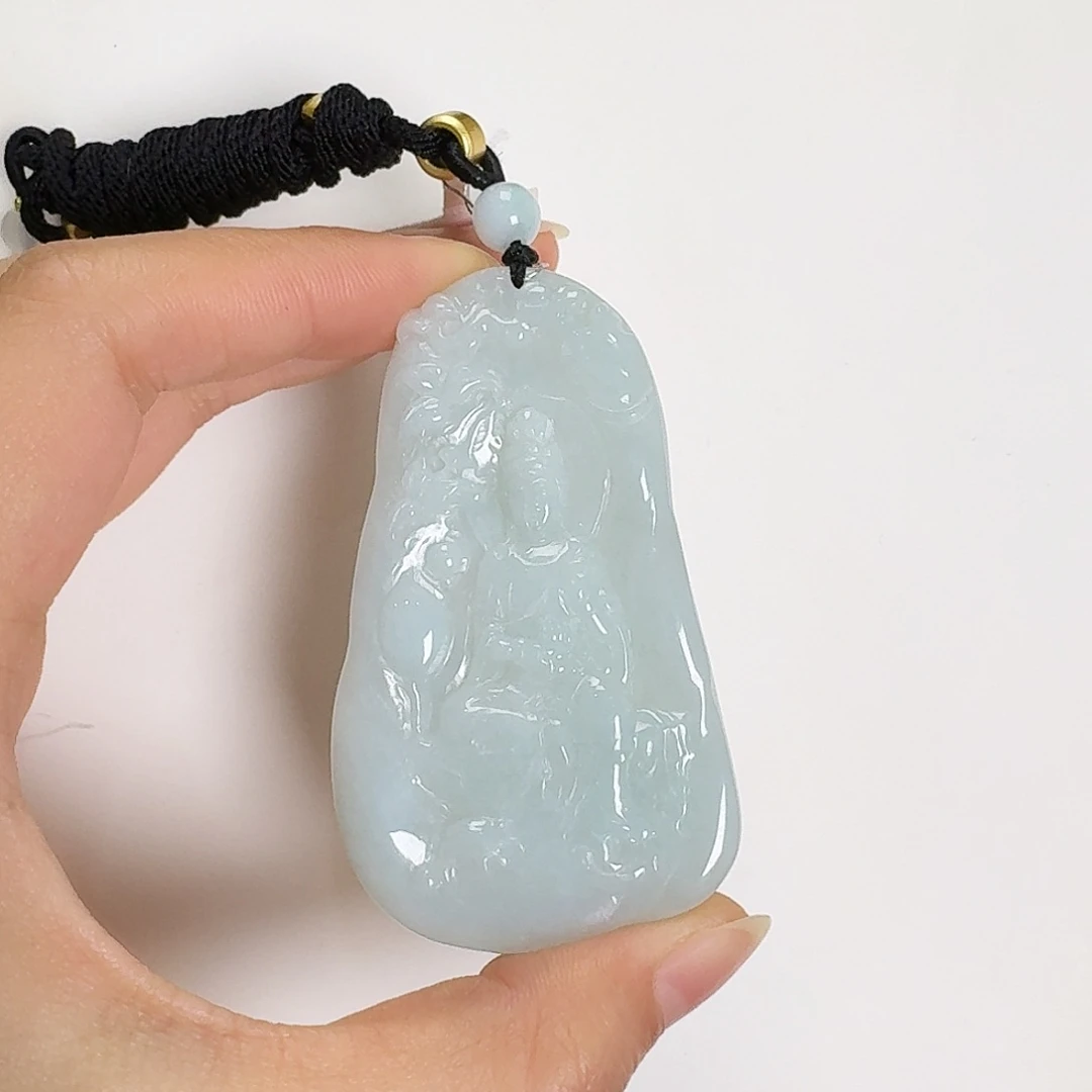 翡翠颈饰未镶嵌S***ツ山水牌