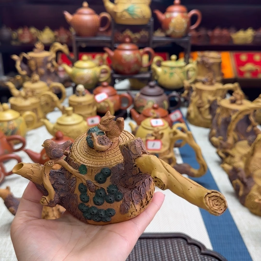 茶壶紫砂树桩侧把
