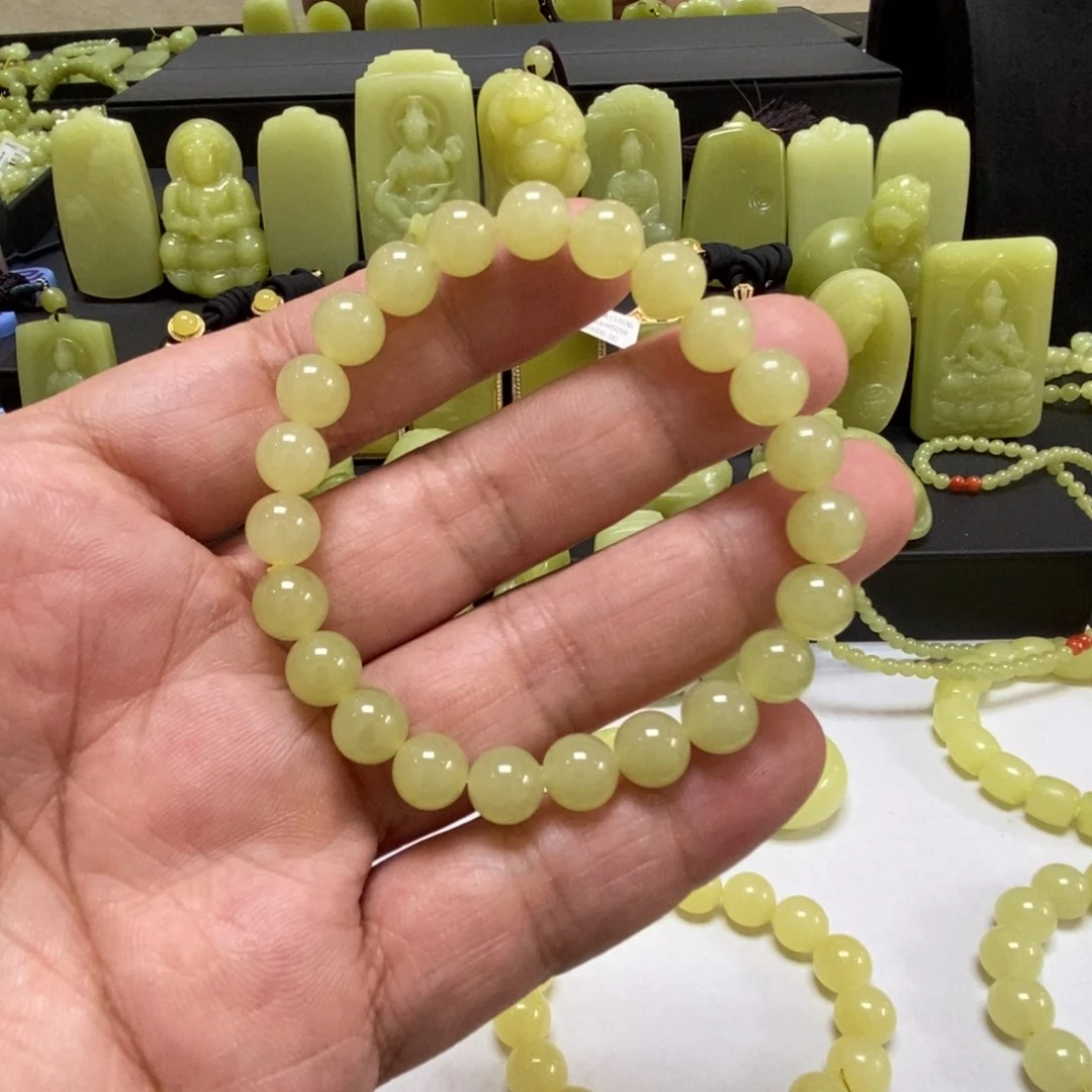 手链未镶嵌和田玉（黄玉）