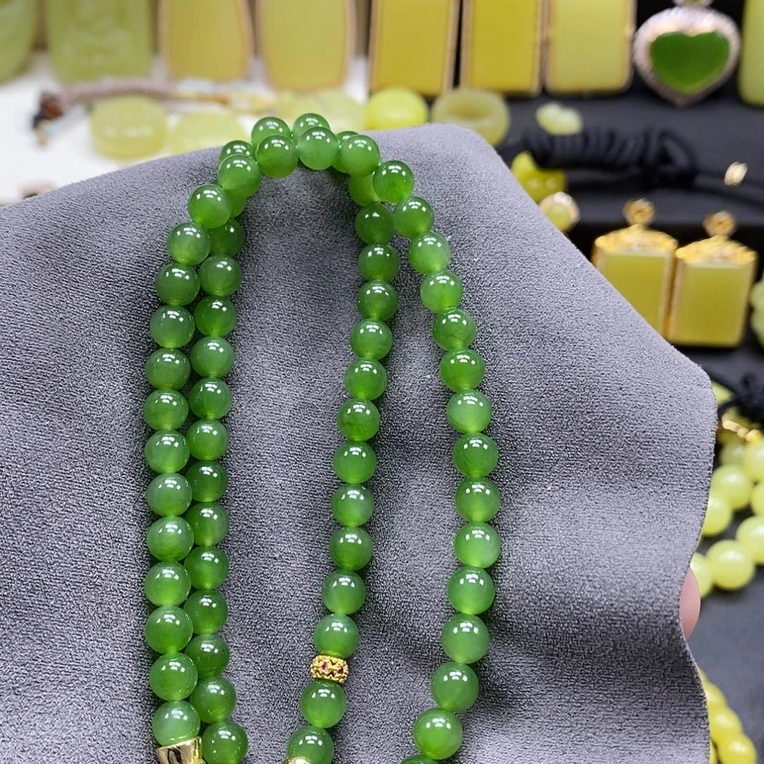 和田玉（碧玉）钛钢手链