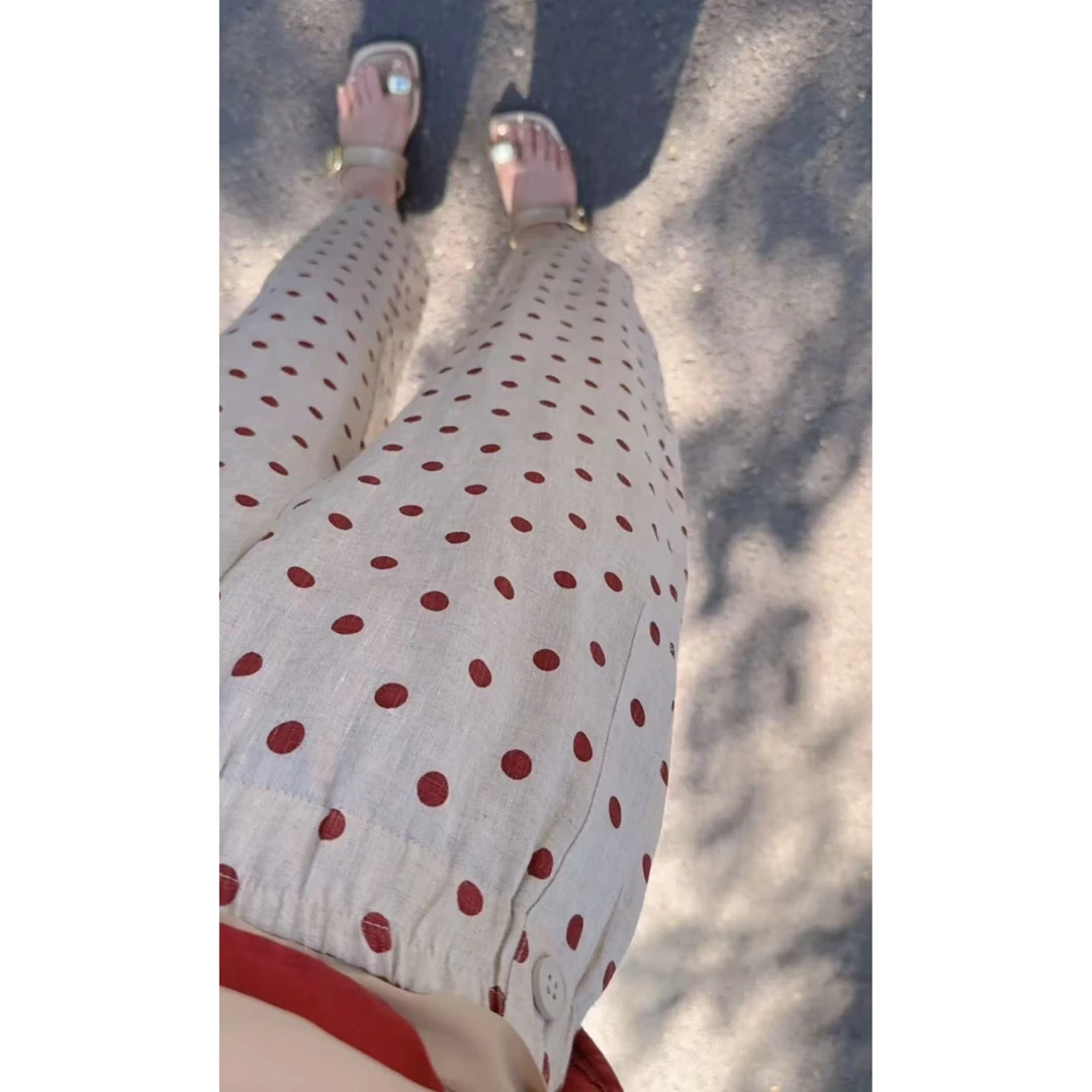 『红色波点U』HH设计显瘦百搭时尚休闲裤0906