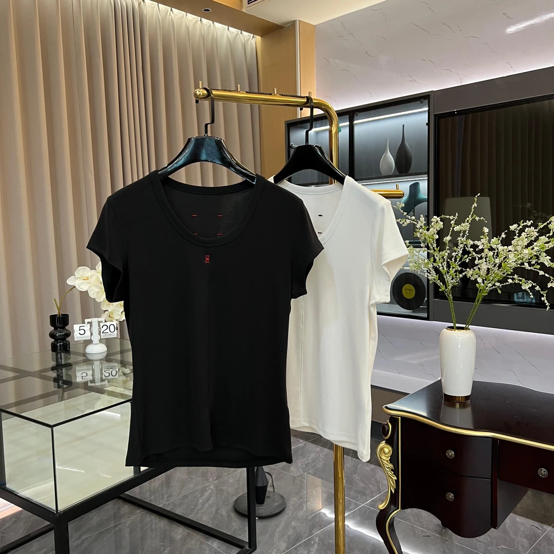 夏季简约圆领小众设计短袖T恤女时尚百搭上衣GK-310