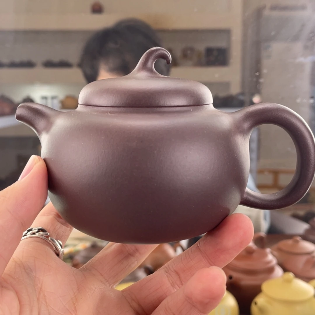 紫砂茶壶250cc老紫泥此处