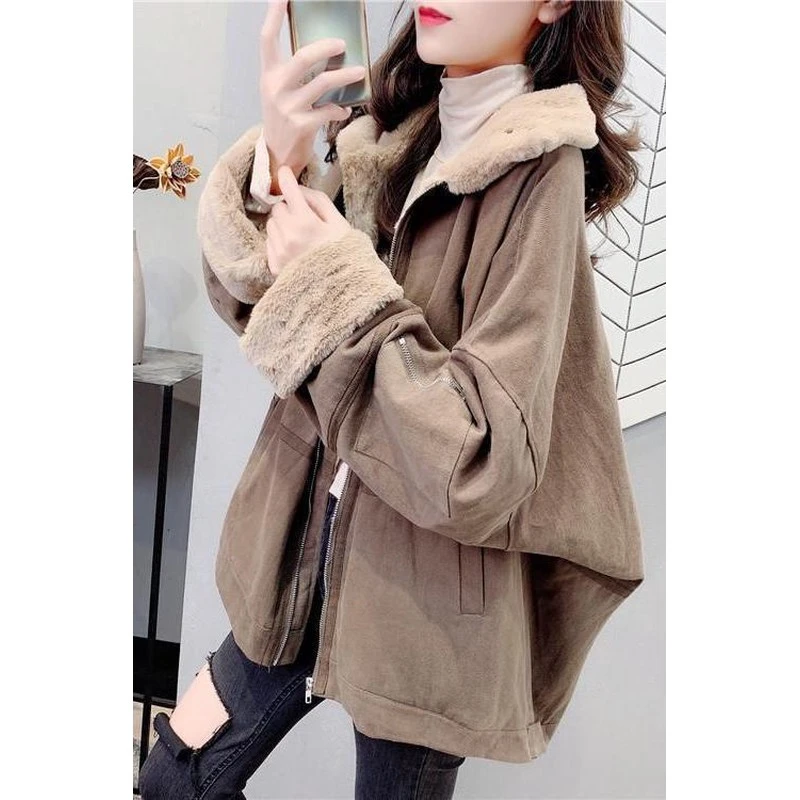 新疆西藏包邮派克服女2025秋冬新款棉服加绒加厚工装外套韩版宽松