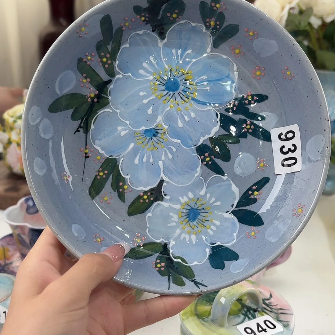 瓷片景德镇手绘高温釉下彩陶瓷茶具