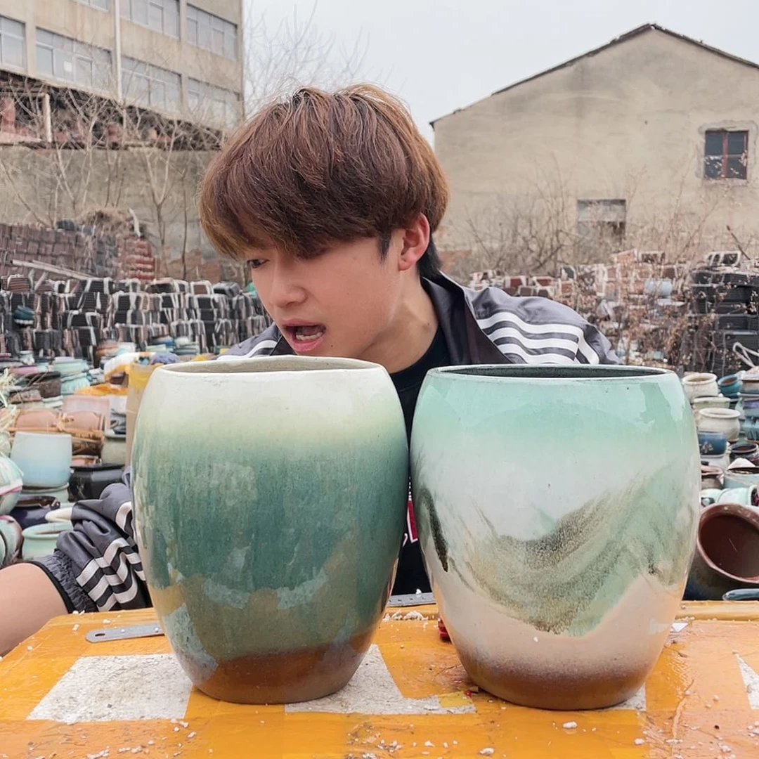 无铅玻璃宜兴紫砂花盆