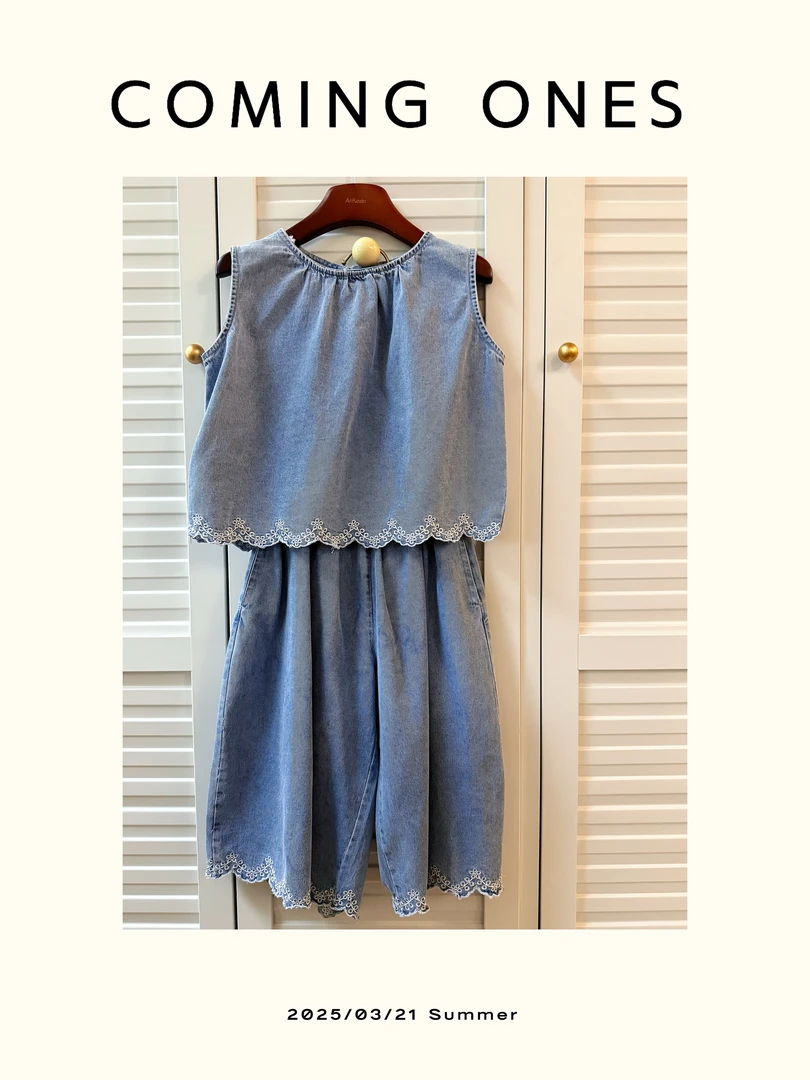 逸朵美芽COMING ONES 女童夏季蓝色牛仔套装 85118 dd