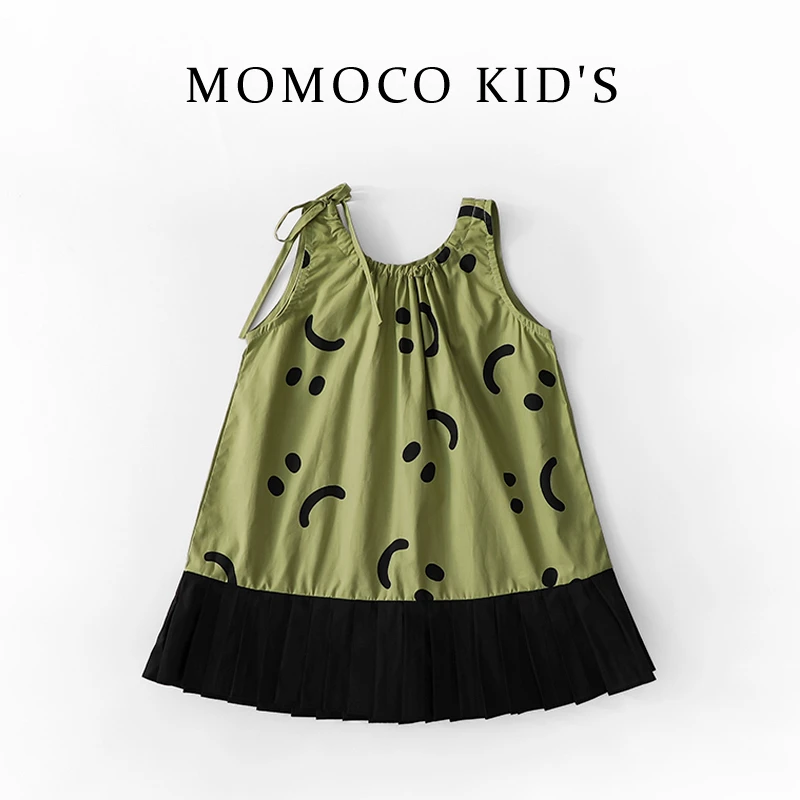 MOMOCO夏季女童连衣裙新款绿色女宝棉布裙75630476005