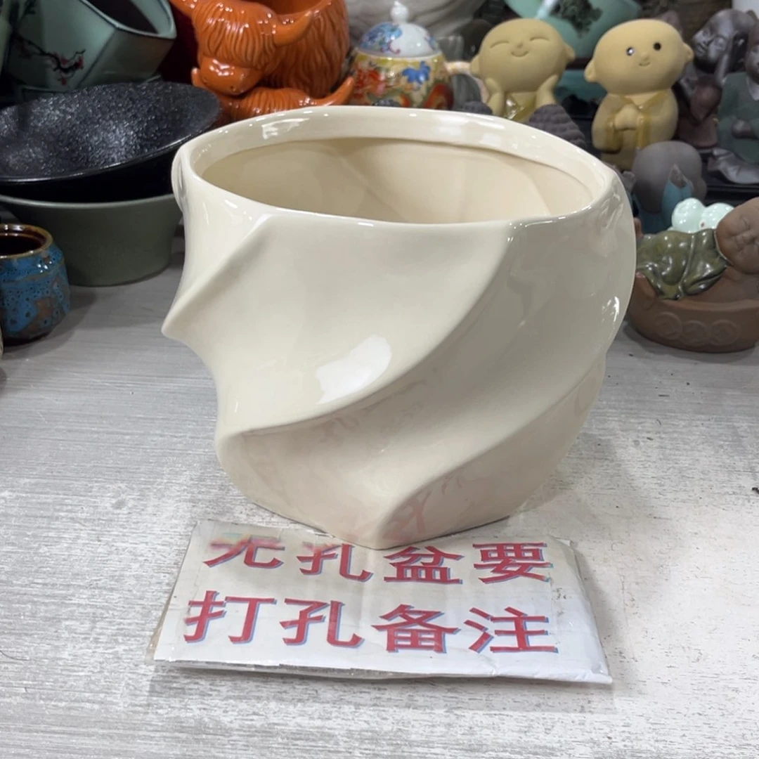 陶瓷绿植多肉微瑕花盆口径16-15