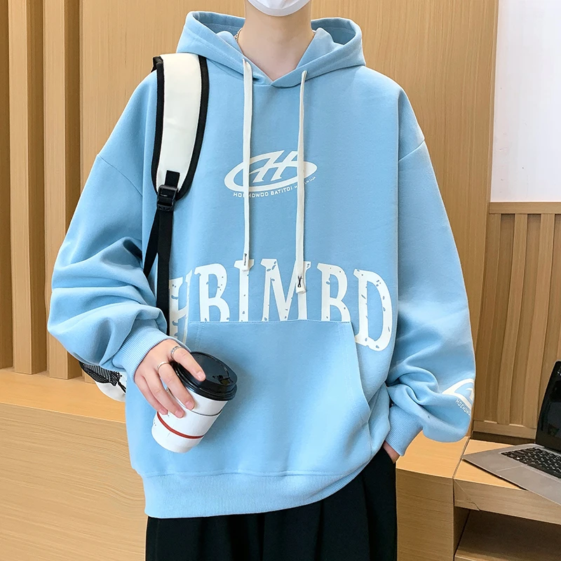 2025年秋季新款青少年休闲时尚男士连帽卫衣长袖上衣初中学生外套