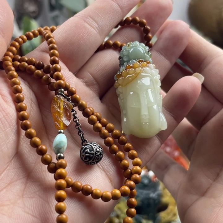 B***y蛇纹石玉未镶嵌吊坠