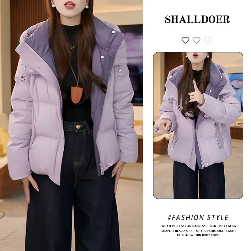 SHALLDOER 保暖宽松轻奢棉衣棉服2025冬季时尚百搭优雅外套上档次