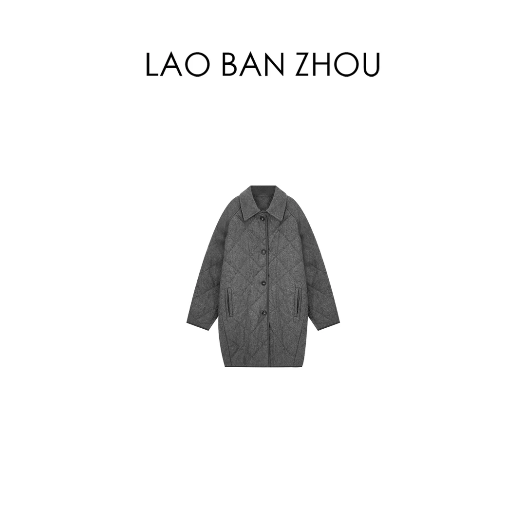 【老板周】复古北欧 冬季新品可拆卸领口休闲灰企鹅外套