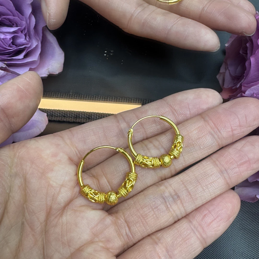 【丁老头甄选】古法转运珠耳环1061