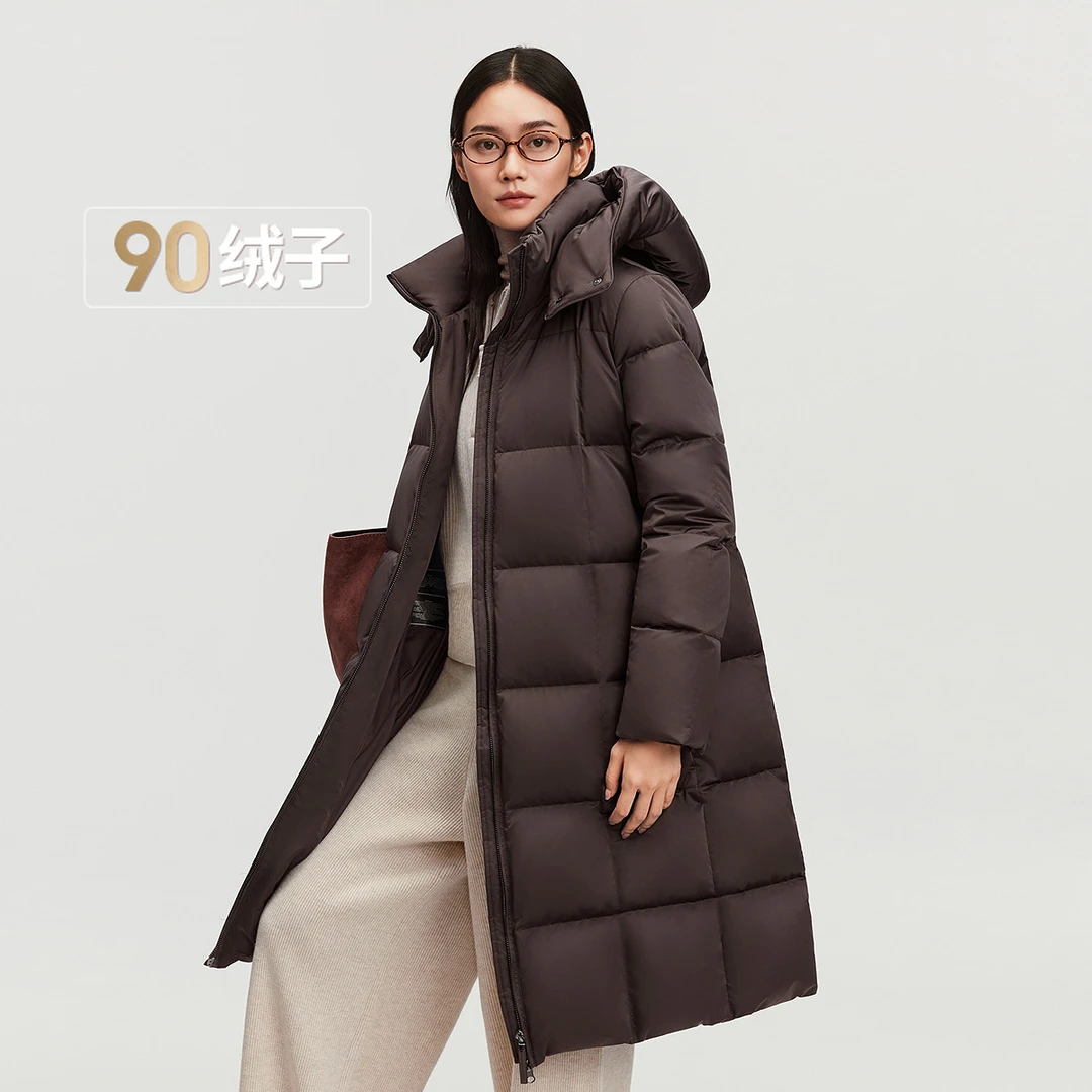 波司登25年秋冬新款时尚鹅绒90绒充绒通勤长款羽绒服B250244196
