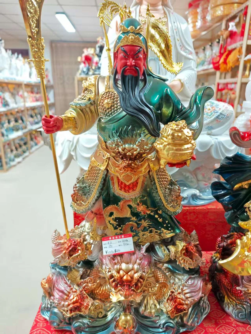 树脂九龙关公摆件