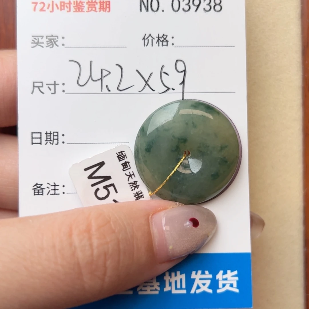 翡翠颈饰未镶嵌平安扣3938