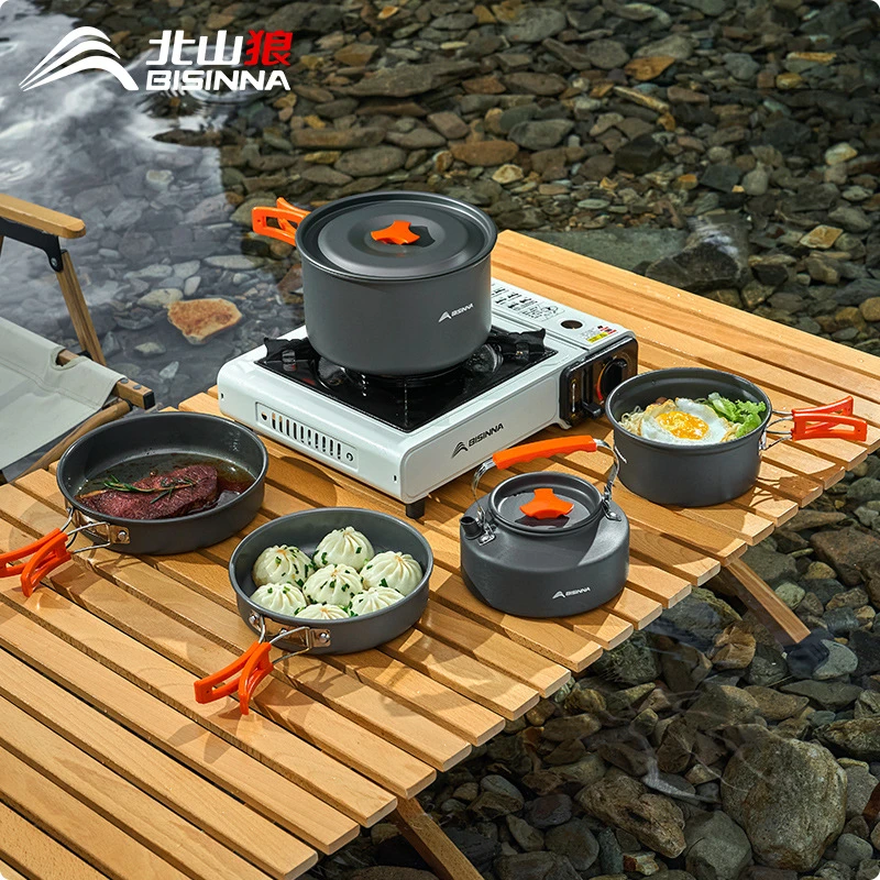 北山狼户外套锅炊具露营烧水壶卡式炉便携装备野外餐具野营锅SK06