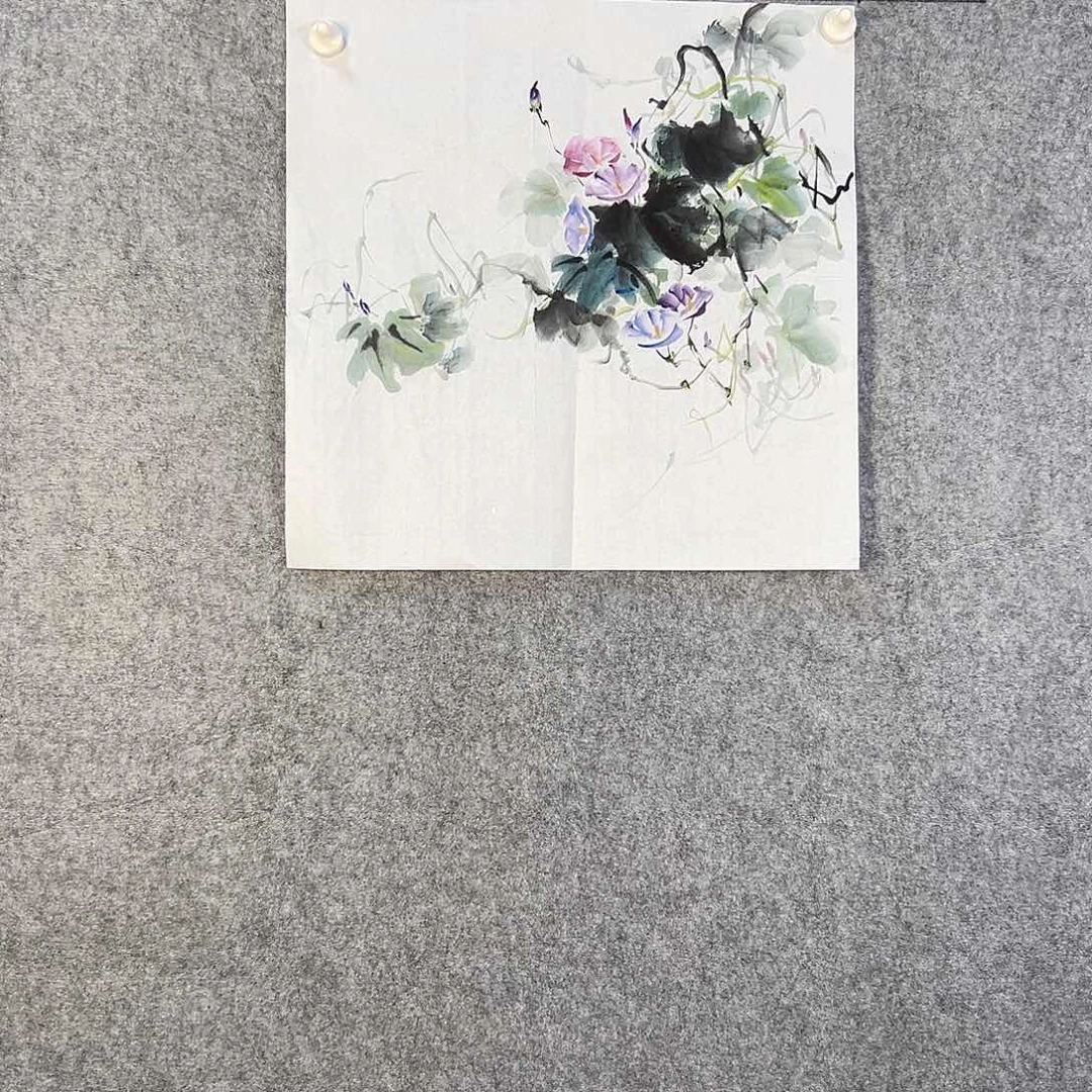 国画482 花鸟在树丛的顶端鸣叫叫声