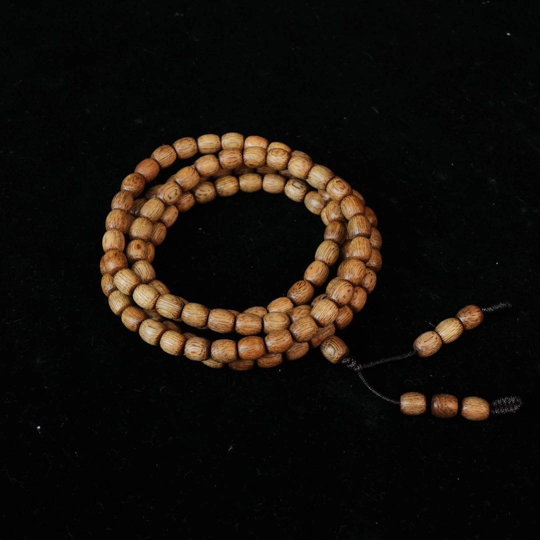 A6182 老西马沉香粗纹鼓珠念珠 0.58x0.66cm 9.78g