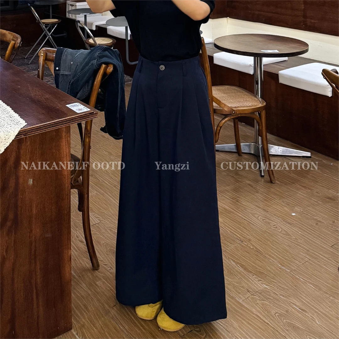 奈看小个子【时尚达人】直筒阔腿遮肉显瘦休闲裤松弛感高腰山本裤