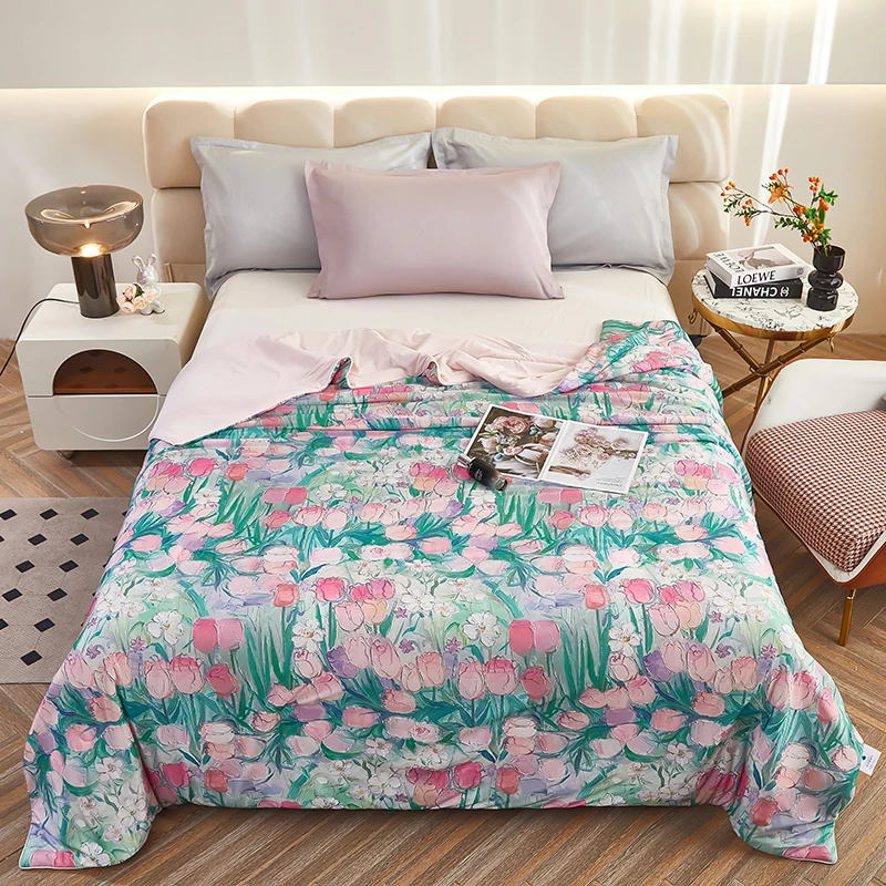 皇朴【科技美学】轻奢A类玻尿酸冰肌凉感夏被（郁情粉）