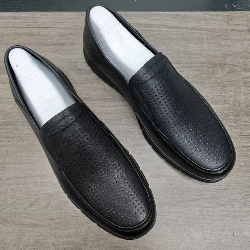 2041皮鞋男款商务真皮宽头圆头厚底软面男鞋头层牛皮透气休闲鞋男