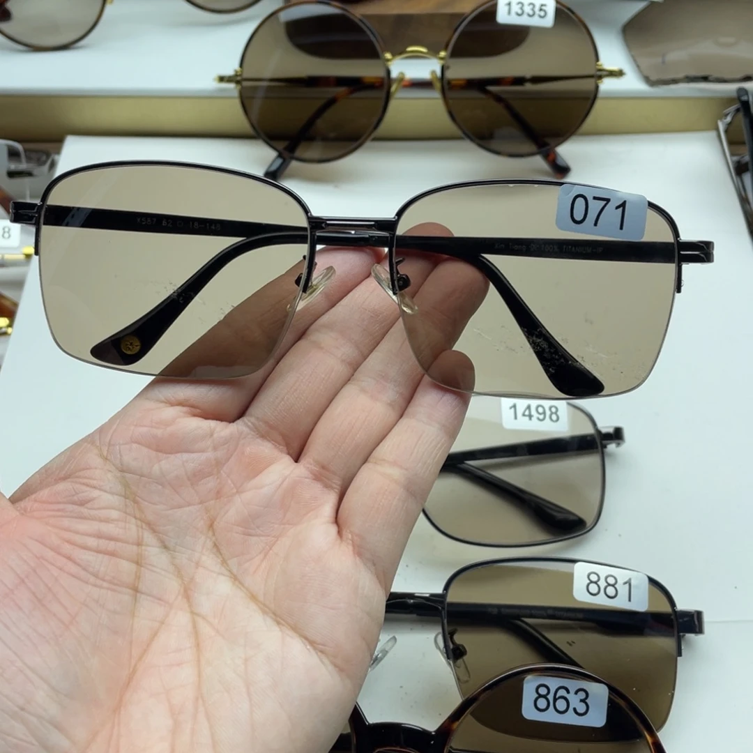 茶水晶半框眼镜 071