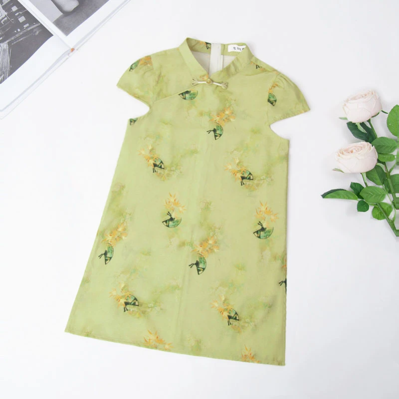 2139【七彩兜兜】女童夏季2025新款爆款新中式气质提花短袖衬衫上衣