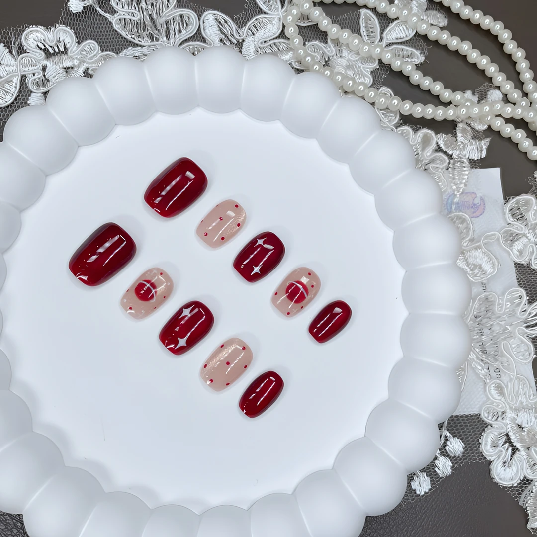 A0853『红星球』百搭显白手绘猫光星球纯手工制作穿戴甲