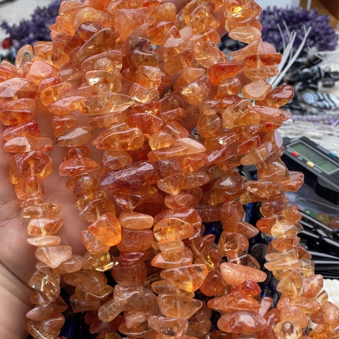 未镶嵌玛瑙/玉髓珠宝半成品一条装卡16～26mm原皮黄胶花碎石