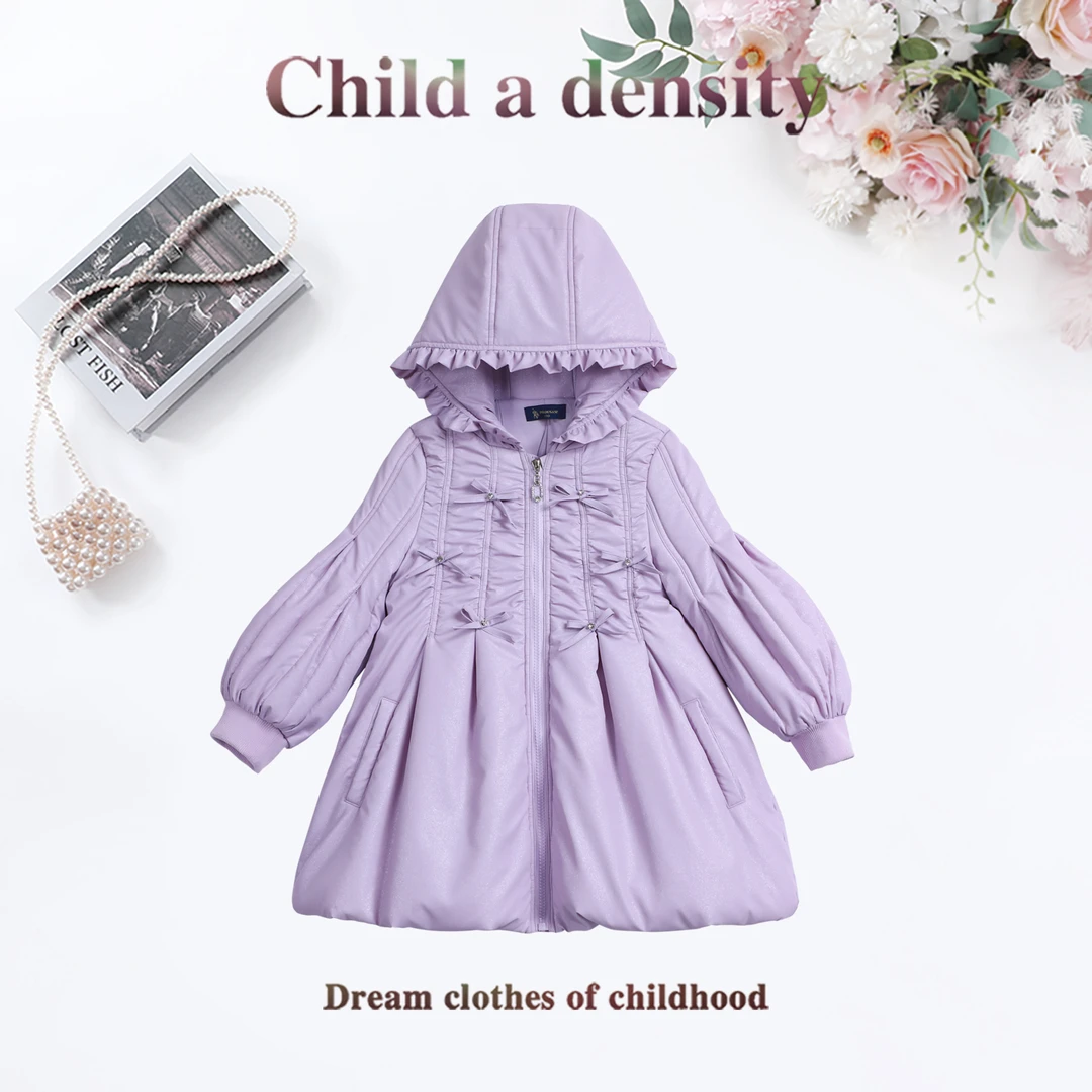 POLOUSASP女童2025秋冬加棉外套灯笼袖外套童一密度联名款WT078