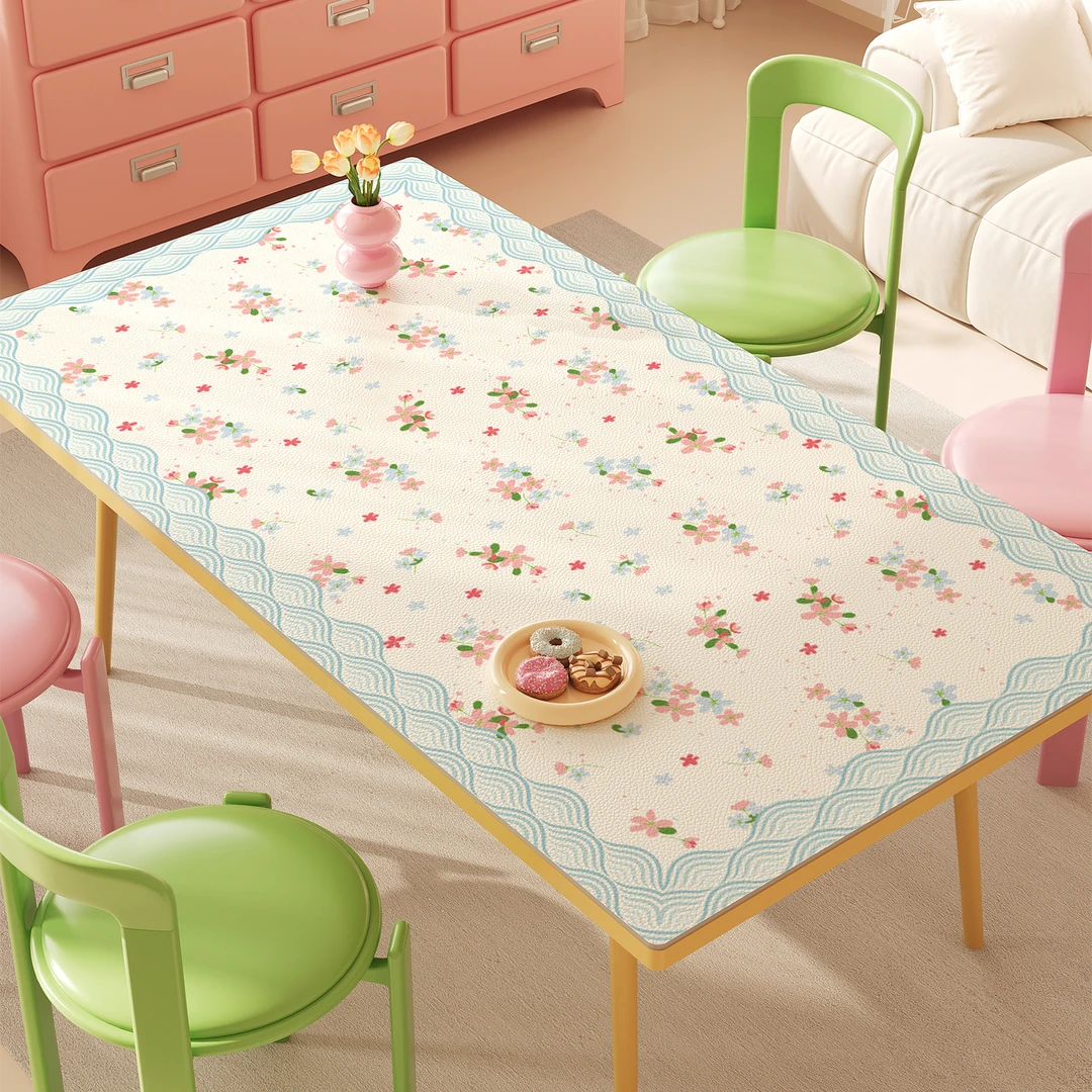 小清新餐桌垫防水防油免洗奶油风桌布氛围感茶几台布桌面保护垫子