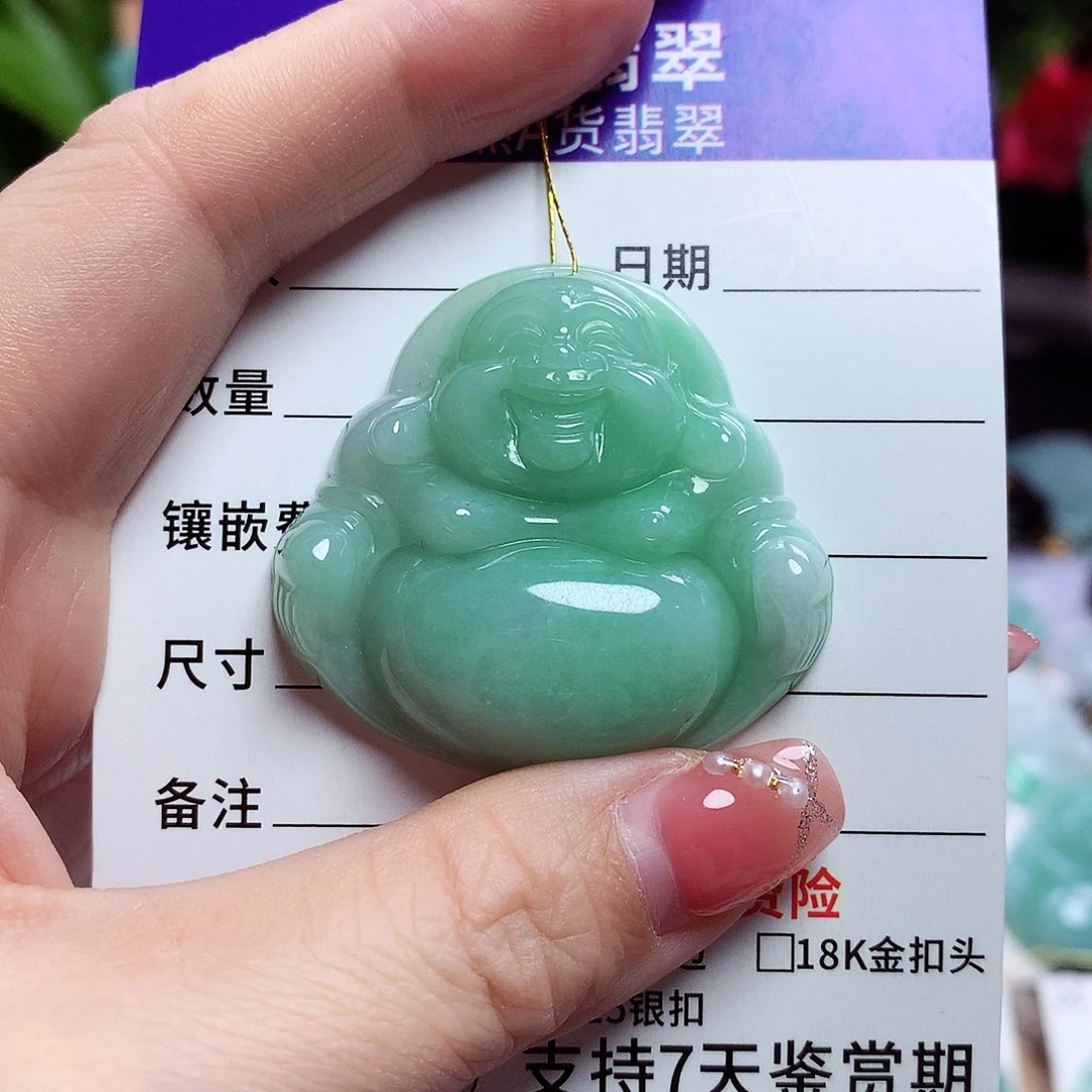 翡翠未镶嵌颈饰佛公32