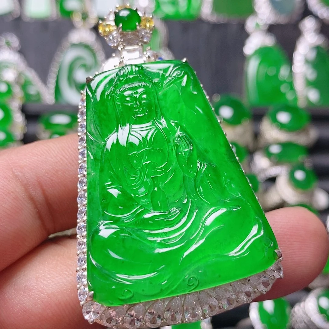 翡翠银S925镶嵌颈饰