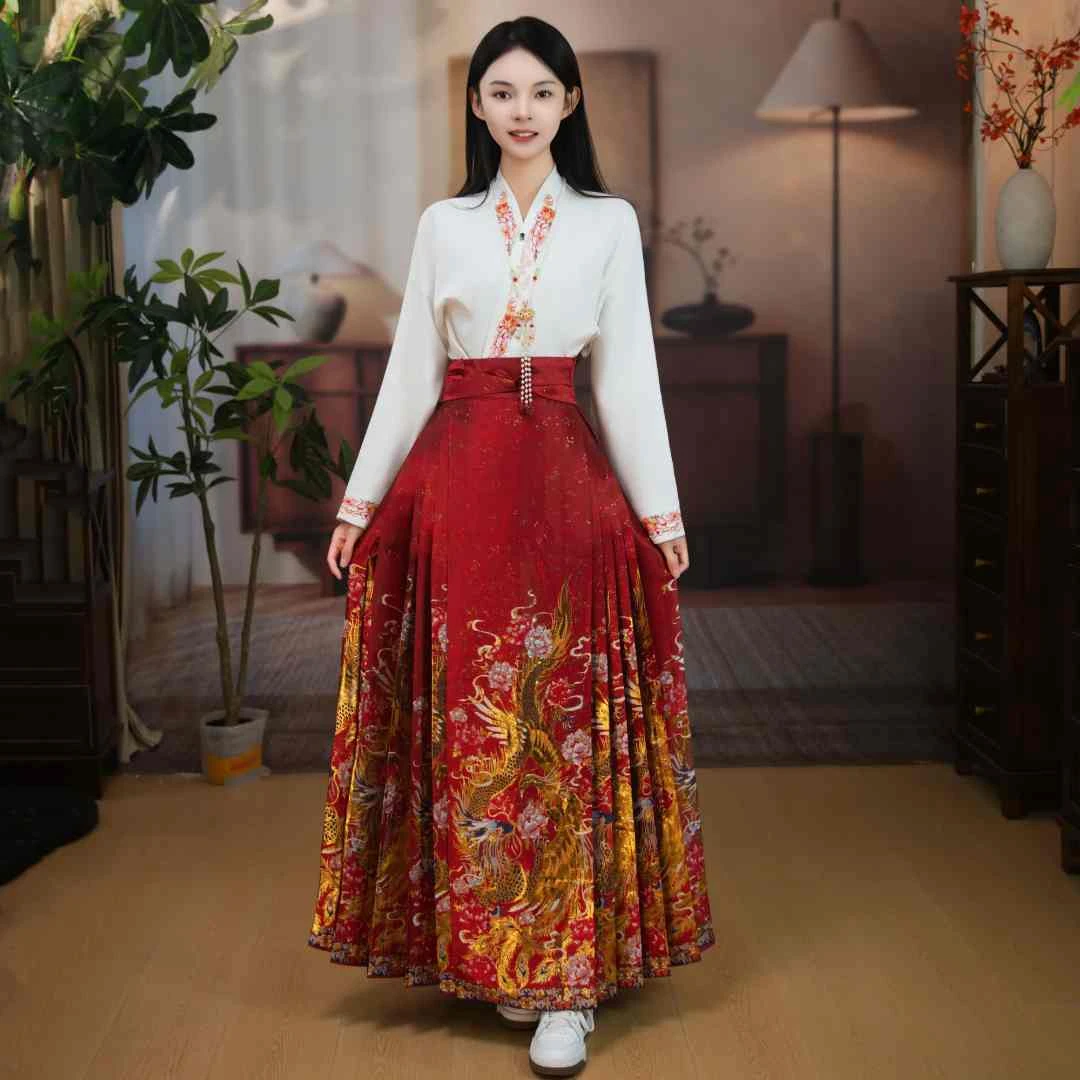 龙凤呈祥秋冬新款马面裙女新中式国风小个子改良日常古风汉元素