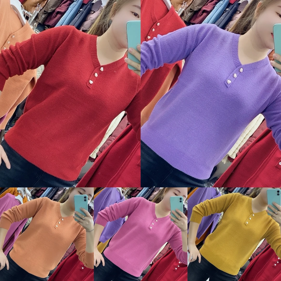 【十姐妹】新款秋冬季时尚百搭洋气显瘦减龄圆领长袖设计感上衣