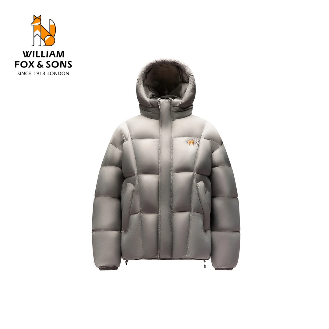 英国小狐狸25冬季轻量化高密防钻绒通勤休闲连帽面包羽绒服外套
