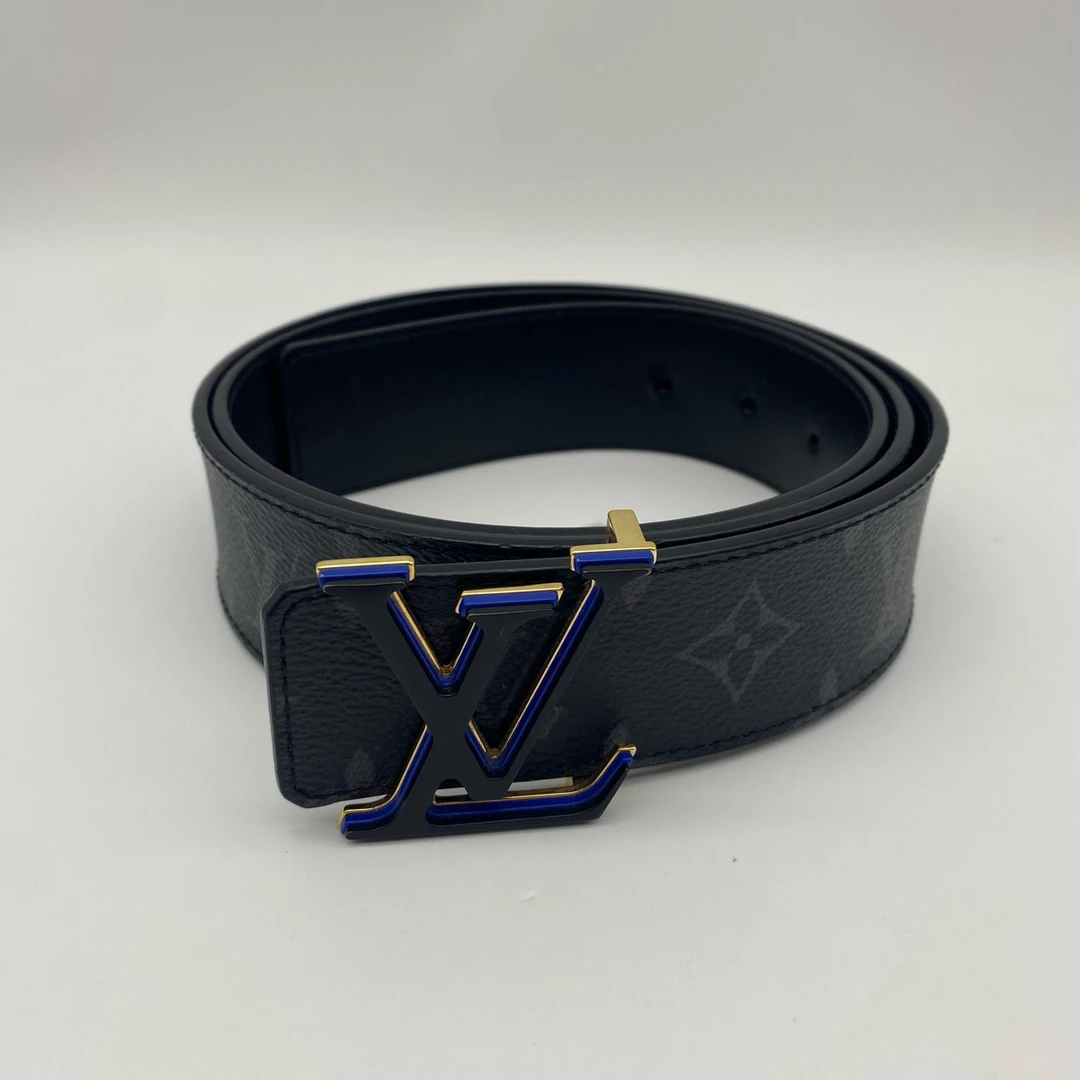 95新 LouisVuitton/路易威登 100码拼扣黑花双面腰带11616290